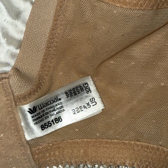 Wacoal 855186 Retro Chic Chantilly Lace Bra 32G in Toast  / Nude / Tan New - Picture 5 of 9
